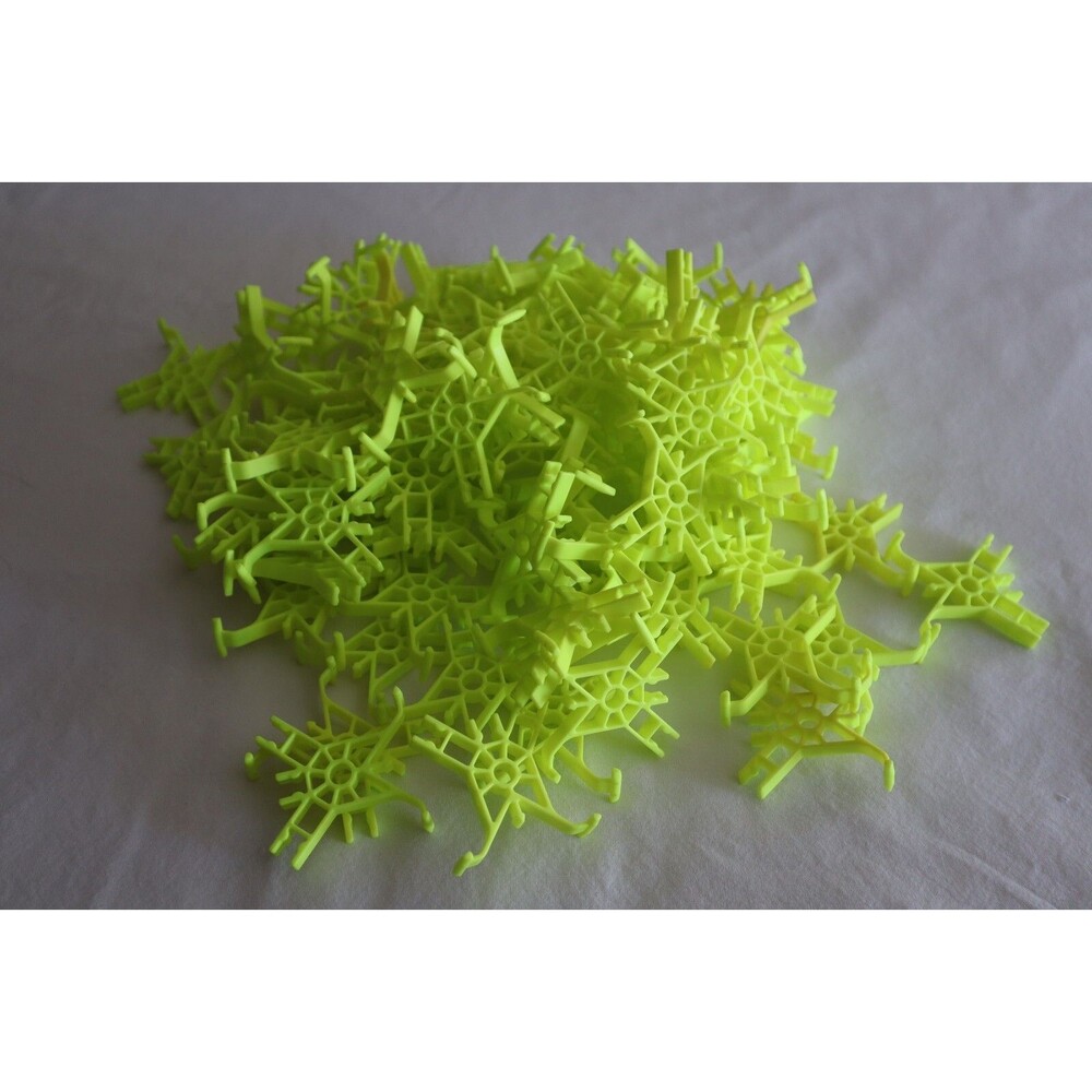 KNEX K'NEX Lot Of 100 Neon Yellow Connectors Rippin' Rocket Roller Coaster OEM